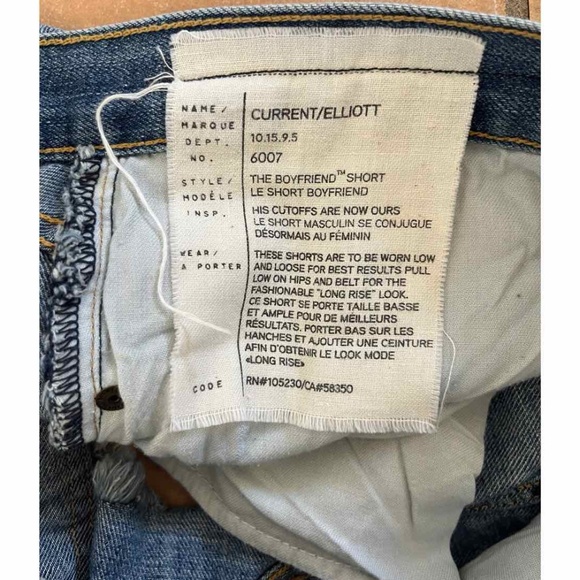 Current/Elliott low rise boyfriend distressed jean shorts size 27 - Picture 4 of 5